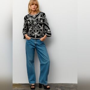 Vintage Once Again Embroidered Top Size M Scoop Neck Floral Wearble Art